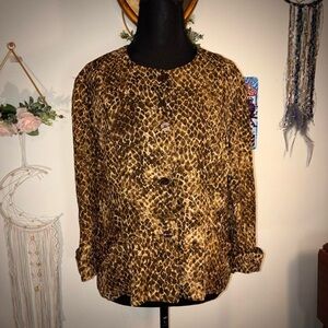 Studio I Brown Patterned Blouse